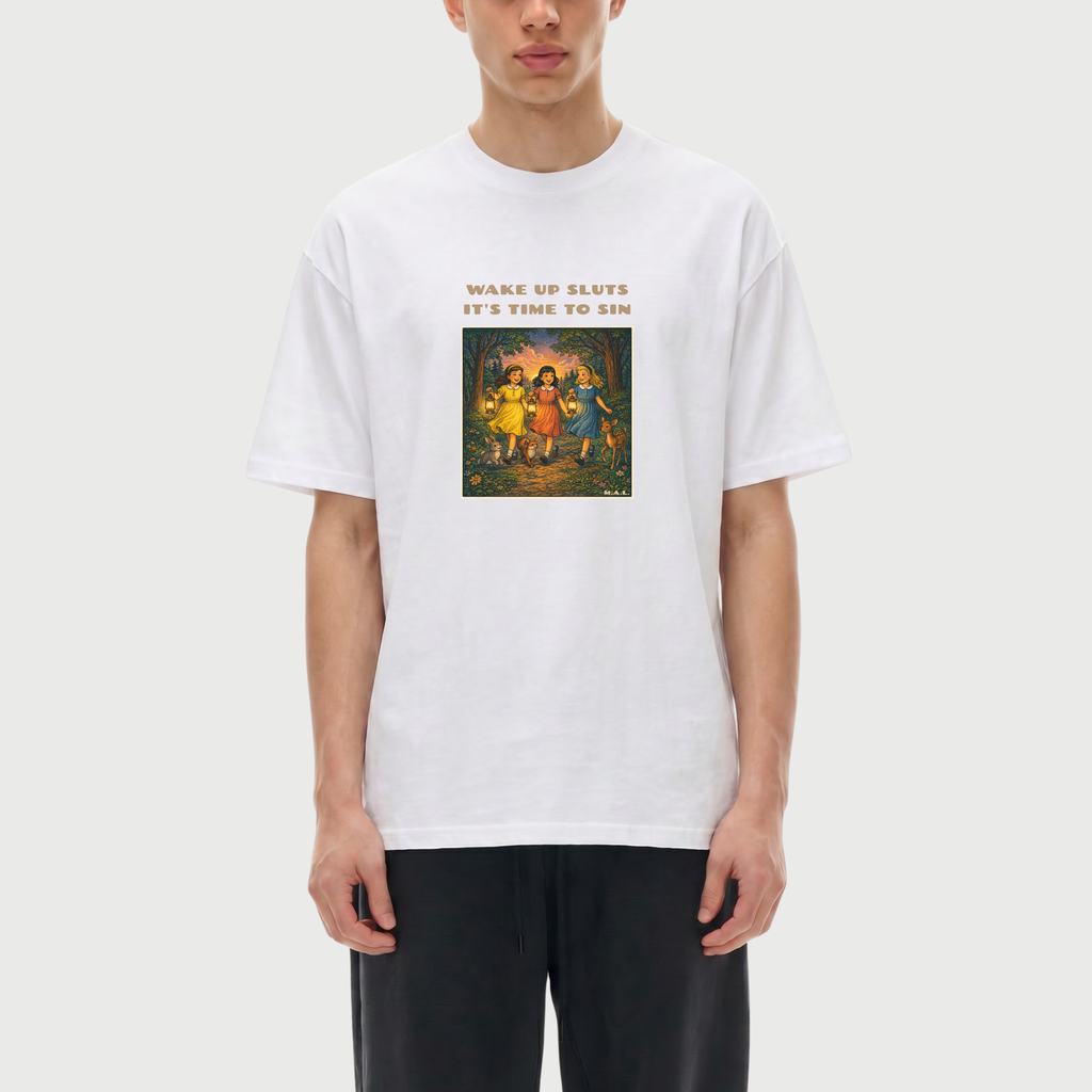 Wake up sluts it's time to sin Oversized T-Shirt