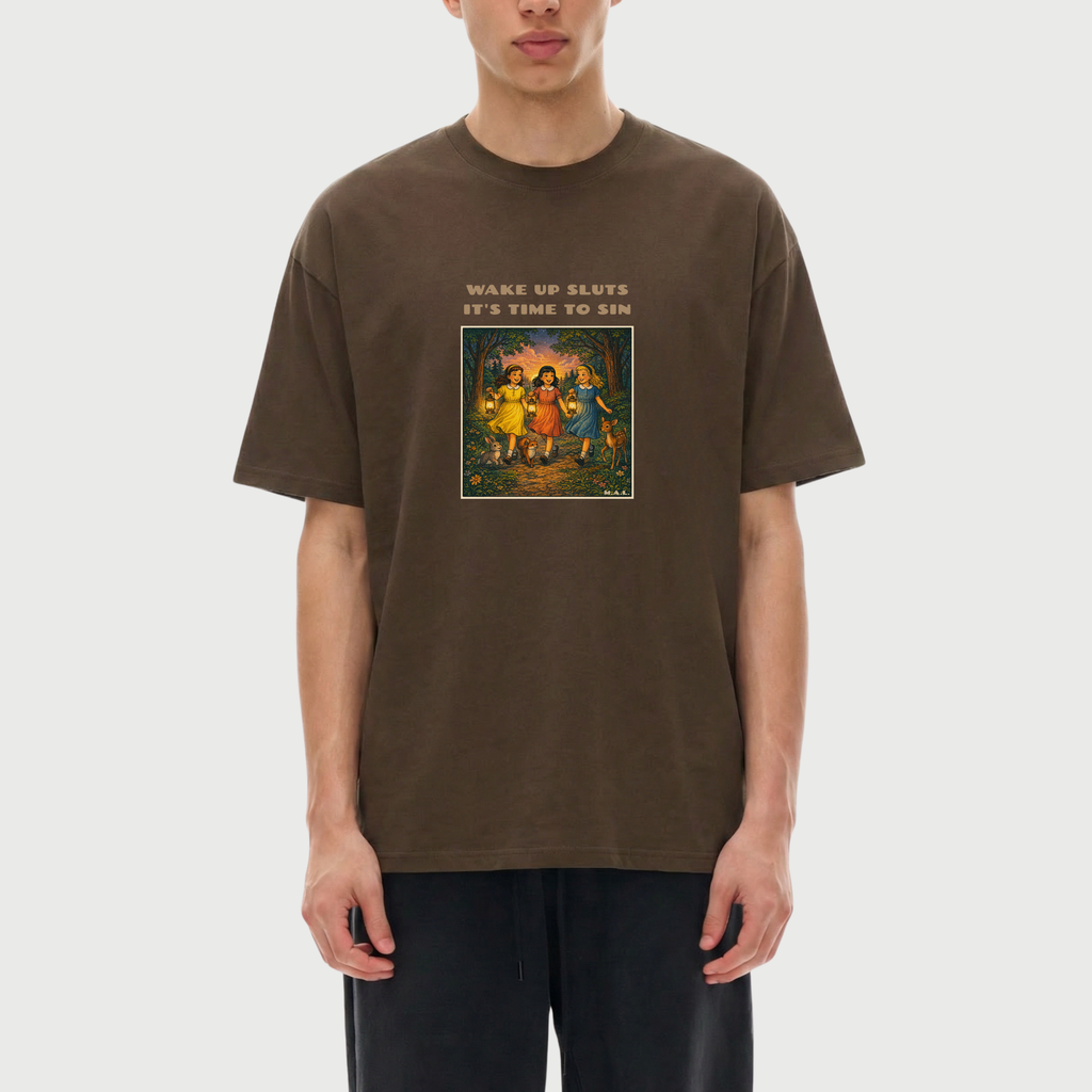 Wake up sluts it's time to sin Oversized T-Shirt