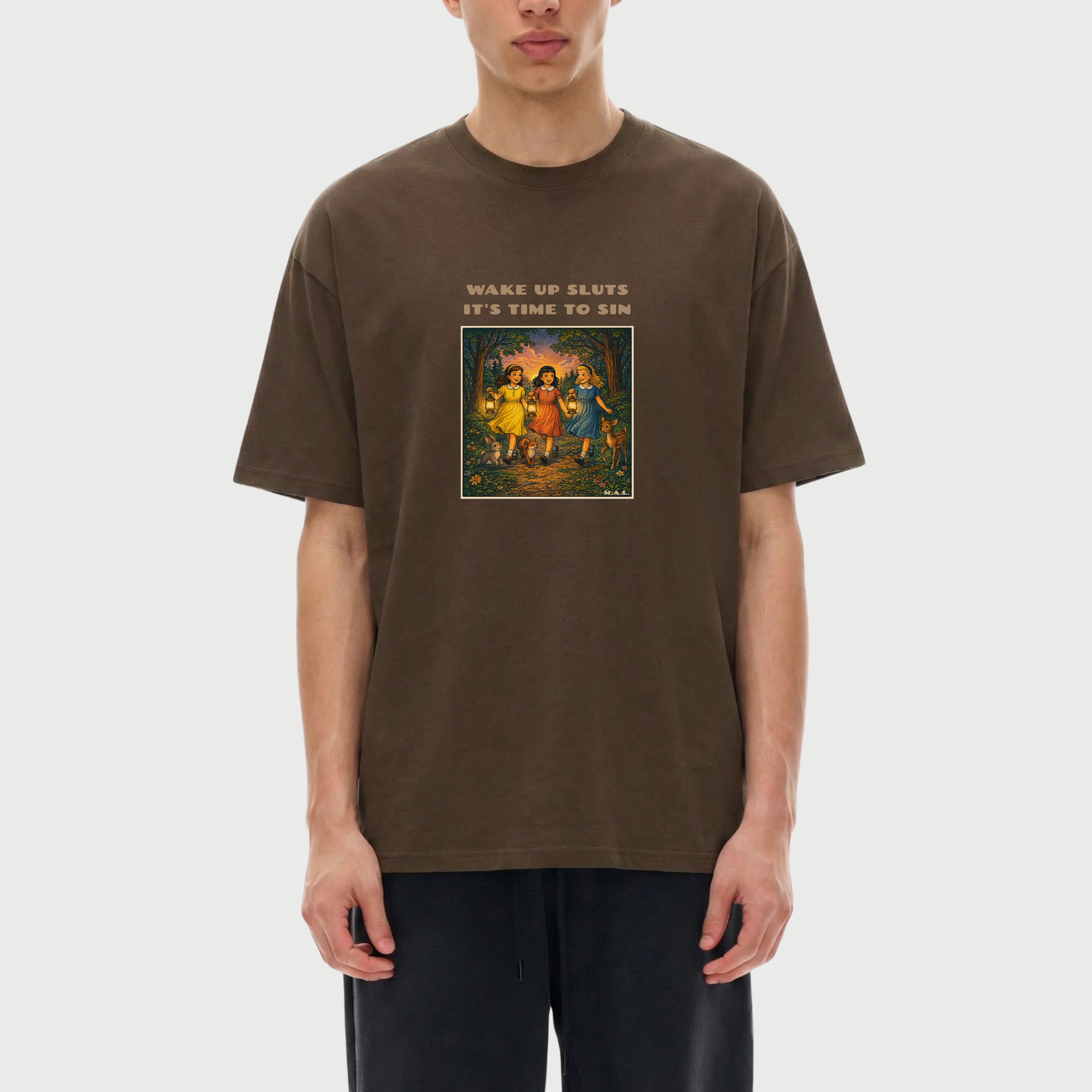 Wake up sluts it's time to sin Oversized T-Shirt
