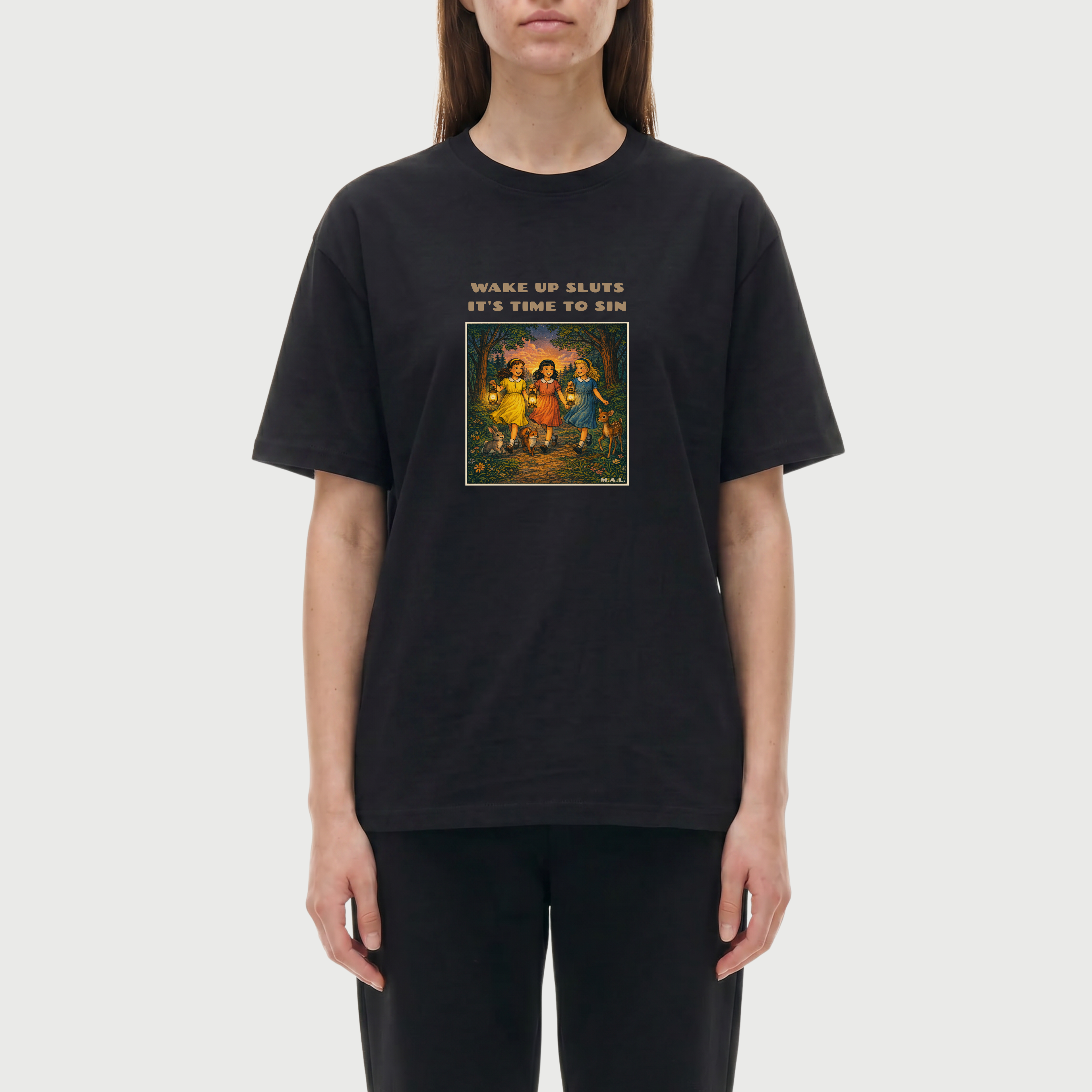Wake up sluts it's time to sin Oversized T-Shirt