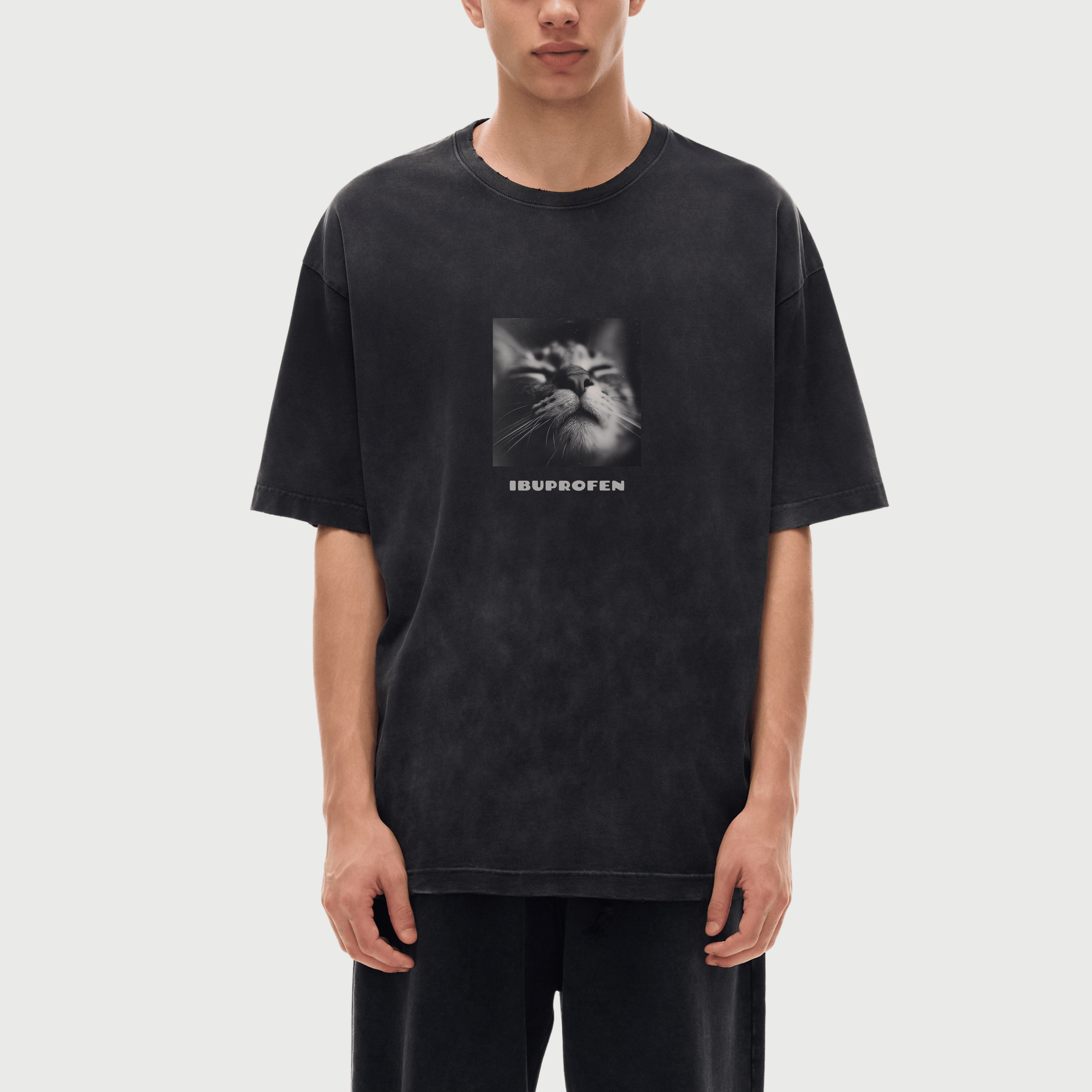 Ibuprofen Cat Vintage Washed T-Shirt