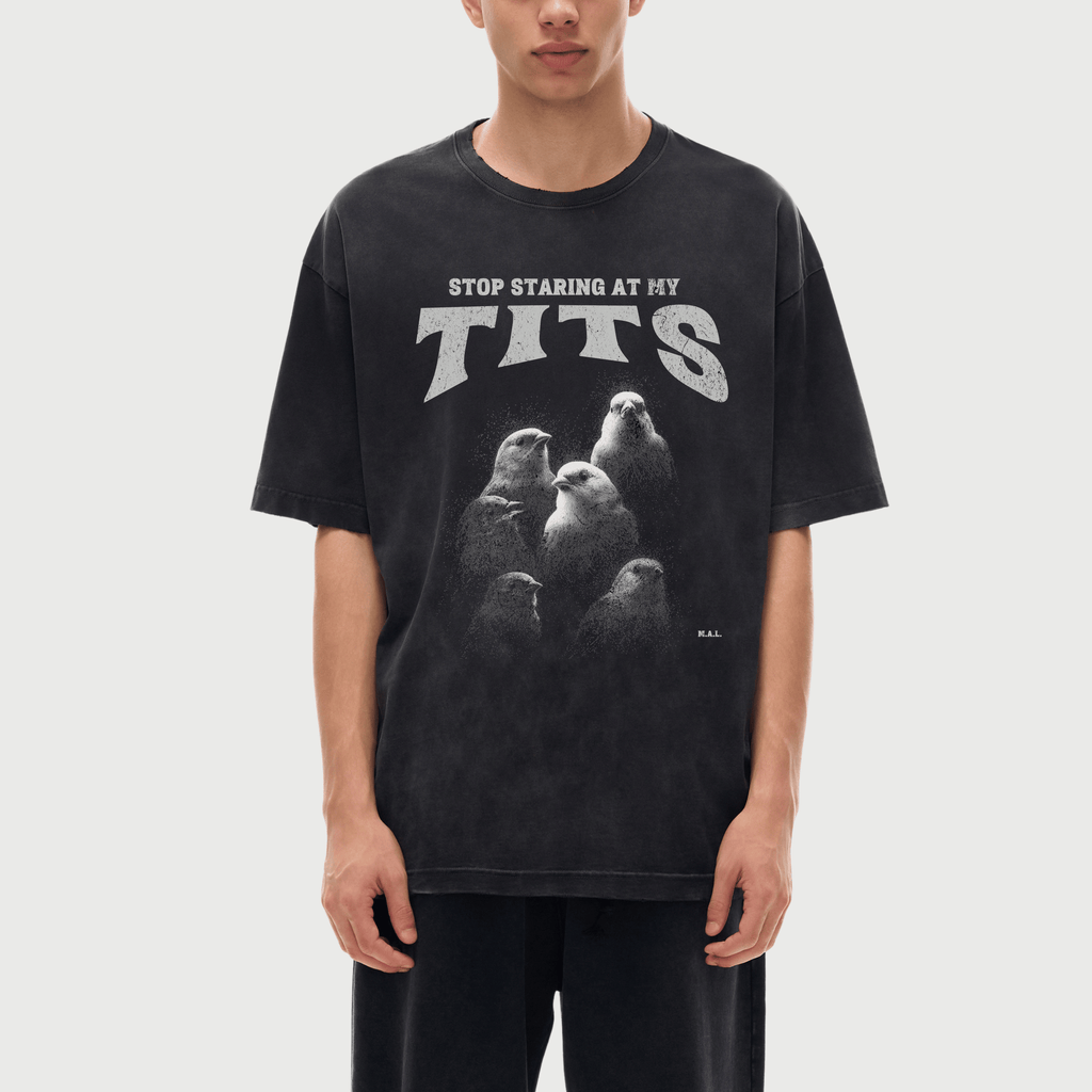 Stop Staring At My Tits Vintage Washed T-Shirt