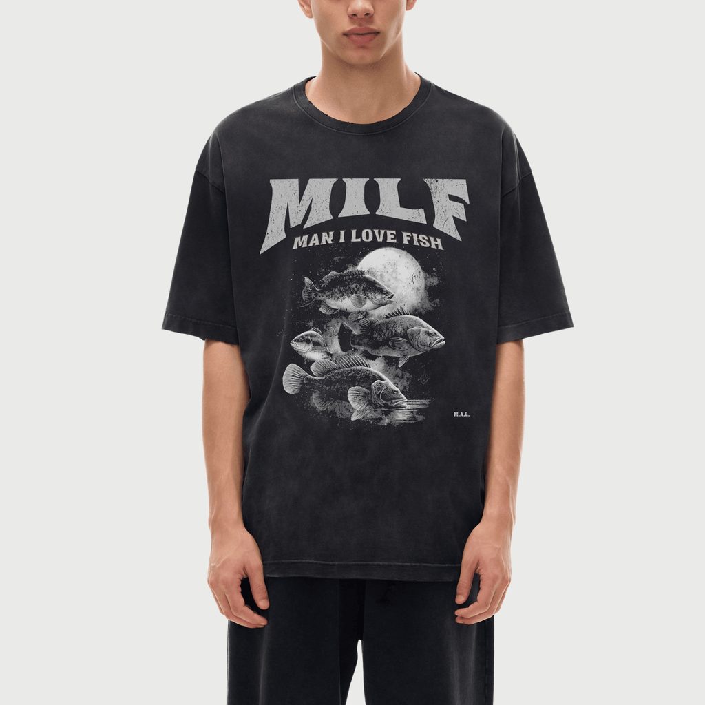 MILF- Man I  Love Fish Vintage Washed T-Shirt