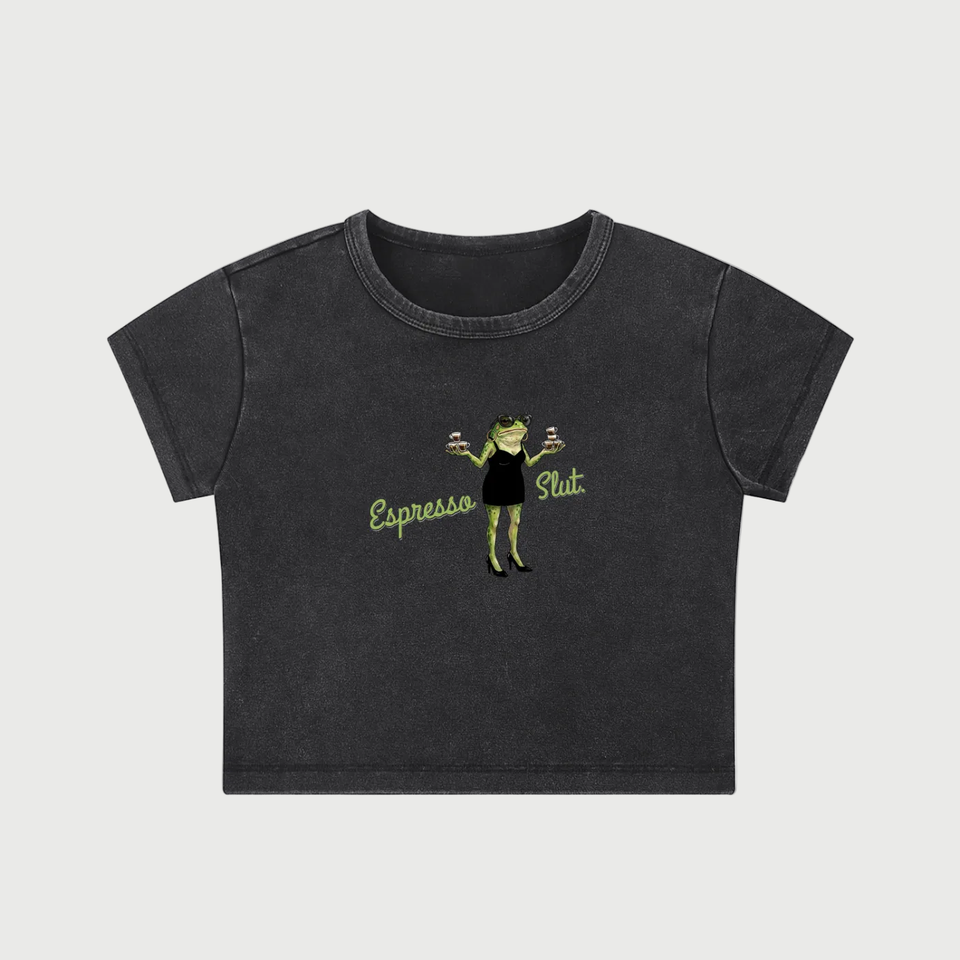 Espresso Slut Washed Crop Top