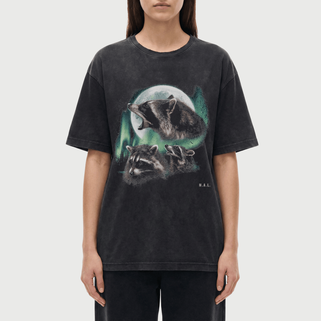 After Dark Watch Raccoon Vintage Washed T-Shirt