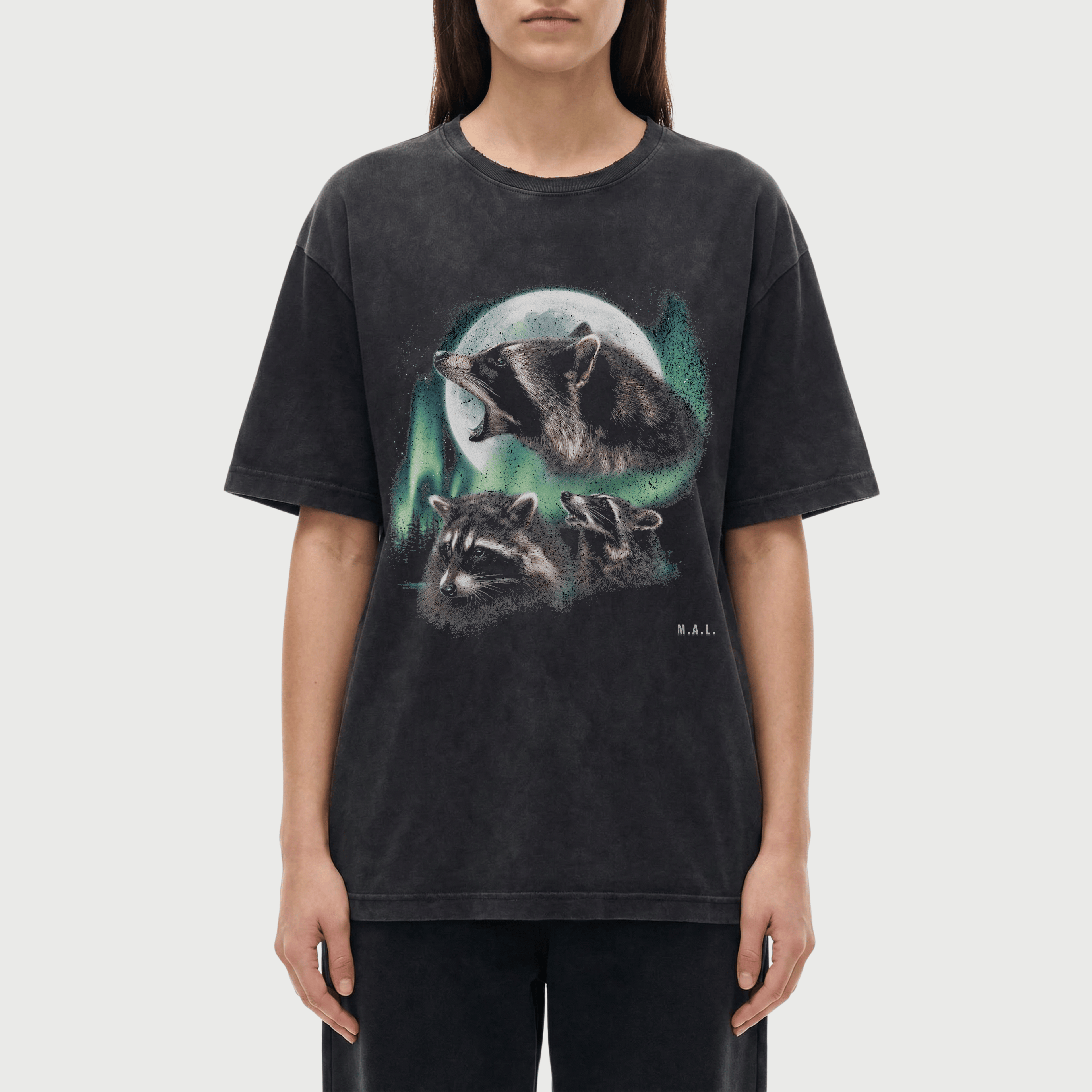 After Dark Watch Raccoon Vintage Washed T-Shirt
