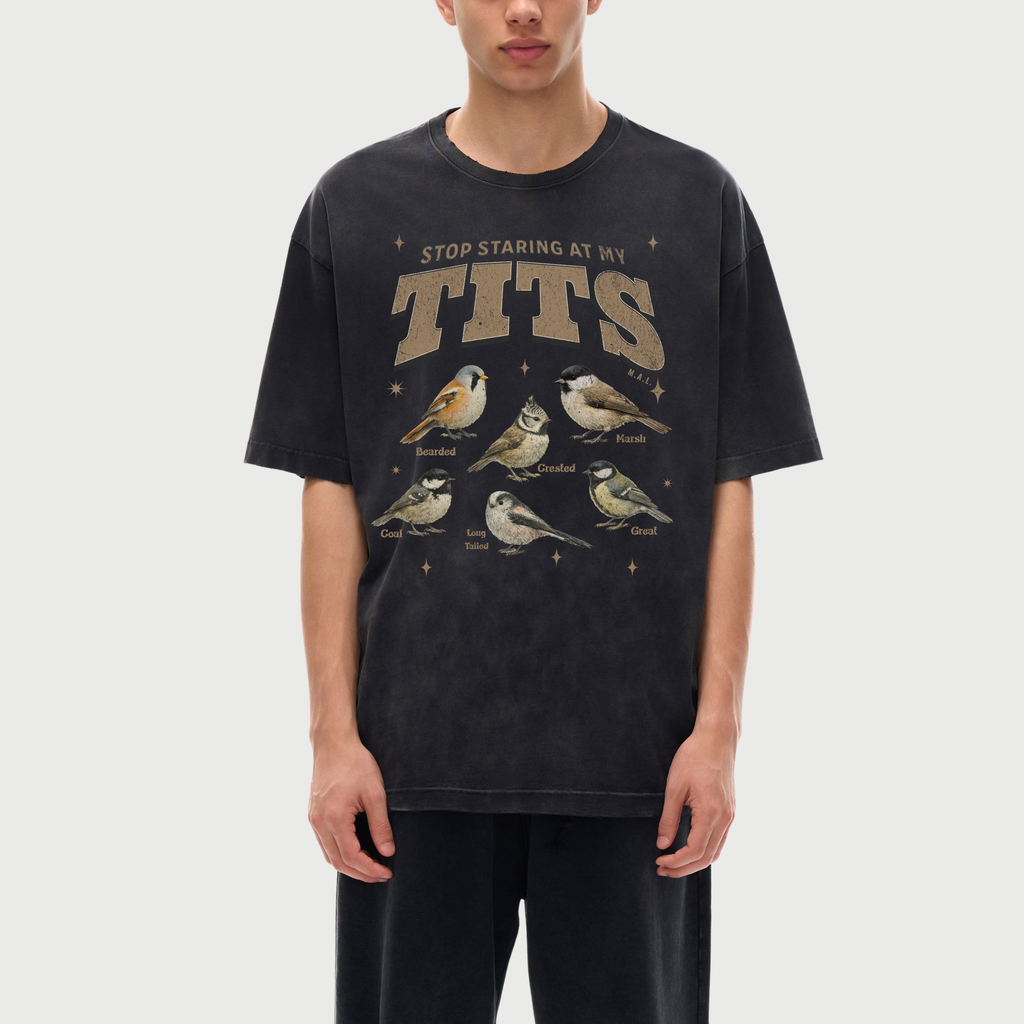 Stop Staring At My Tits Vintage Washed T-Shirt