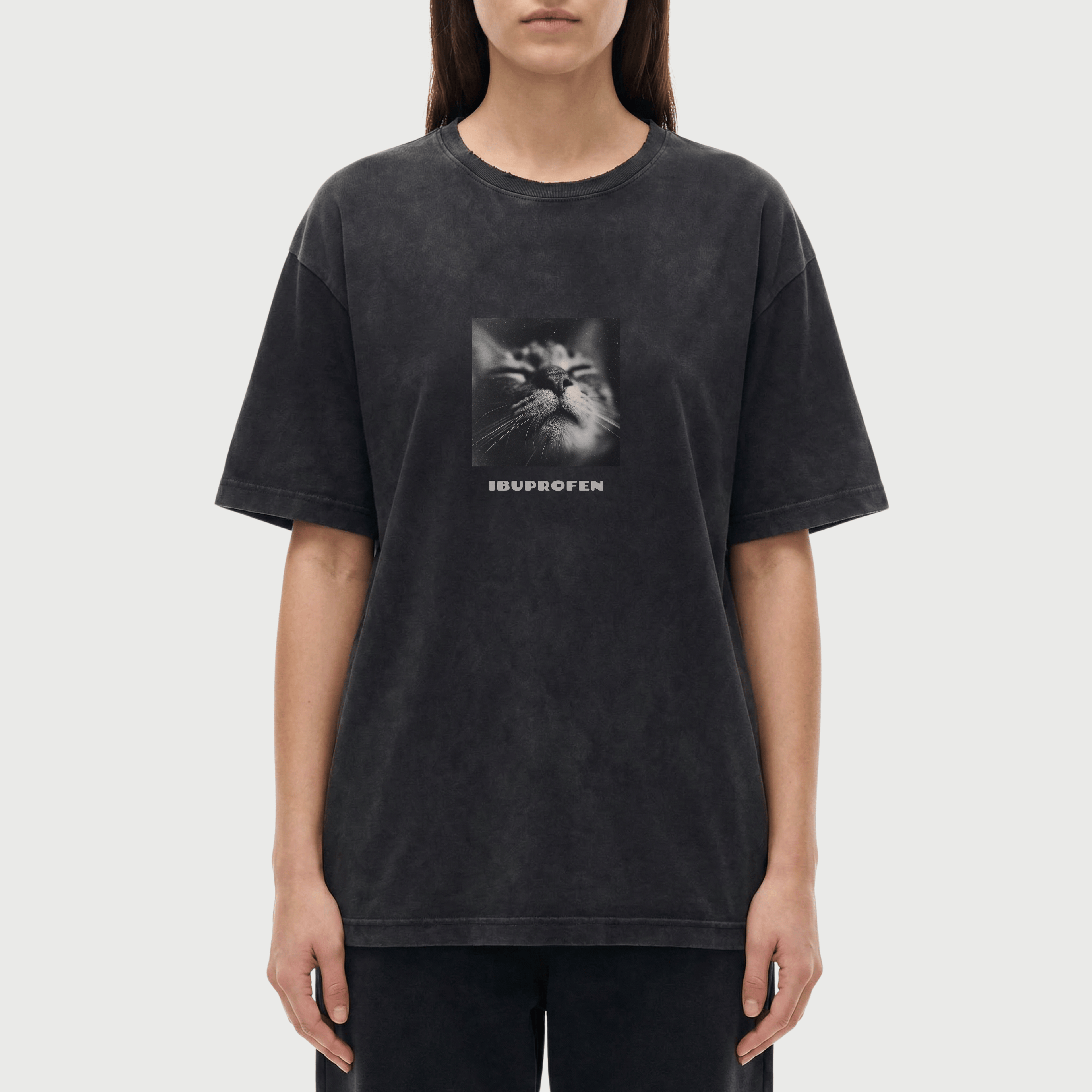 Ibuprofen Cat Vintage Washed T-Shirt