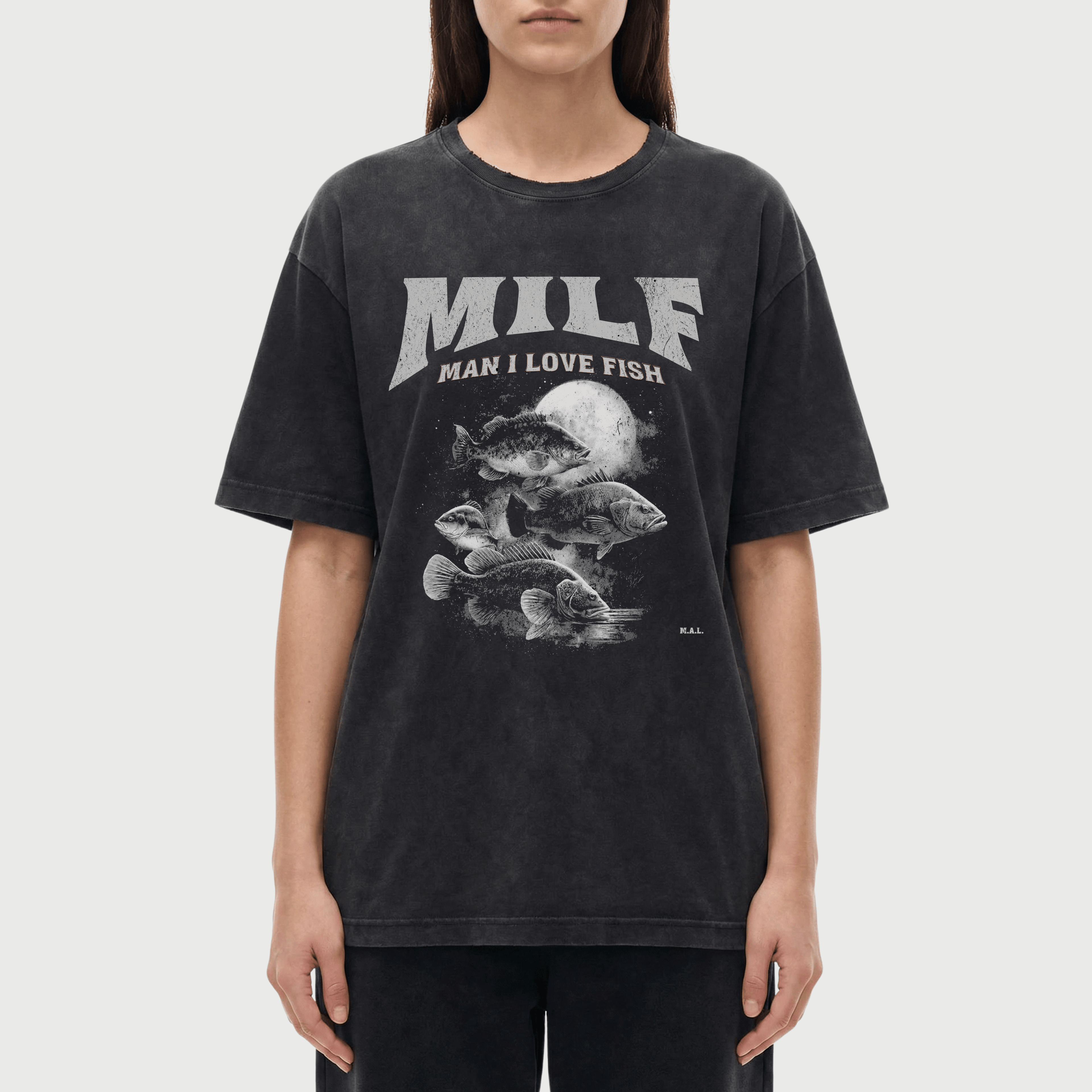 MILF- Man I  Love Fish Vintage Washed T-Shirt