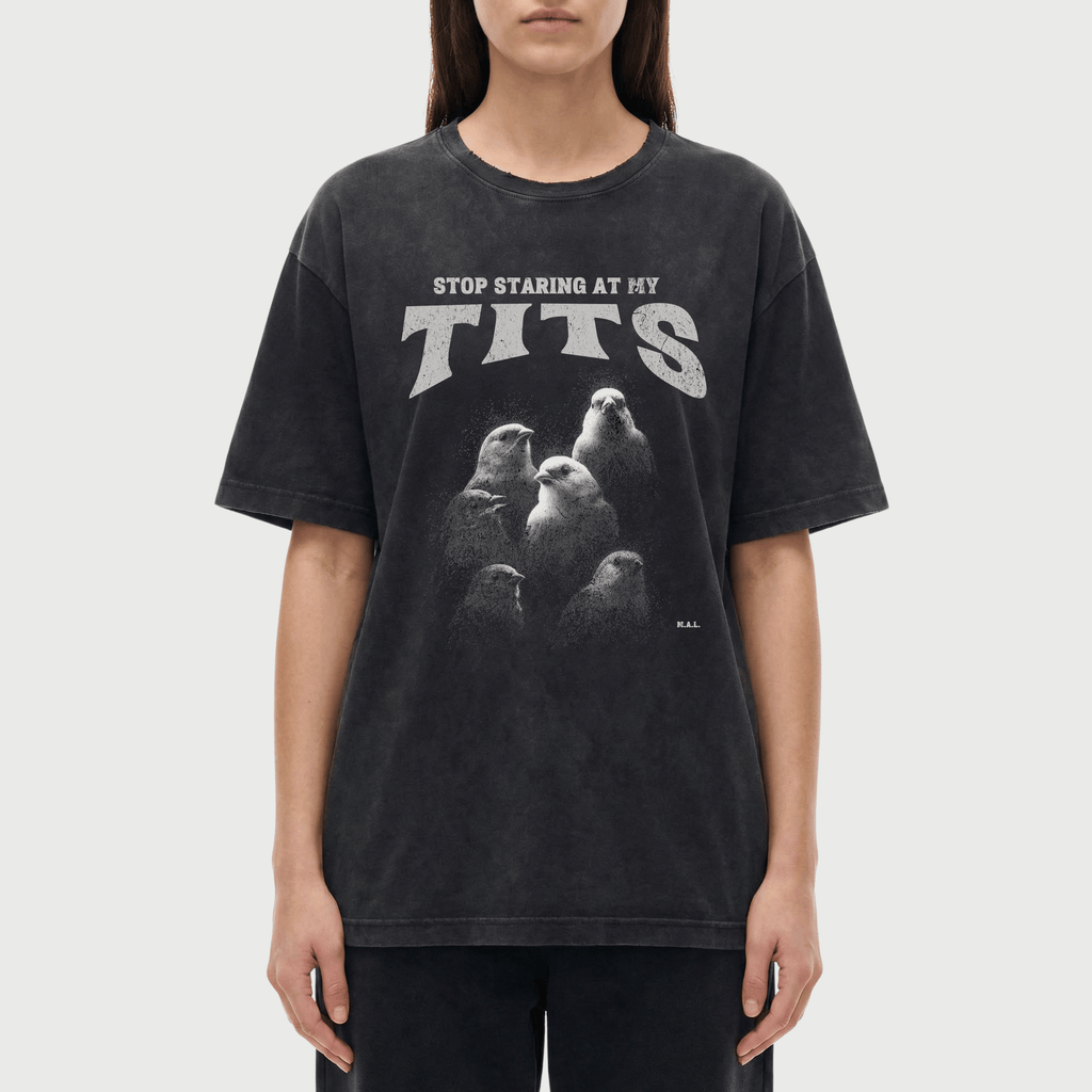 Stop Staring At My Tits Vintage Washed T-Shirt
