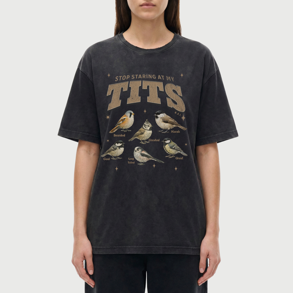 Stop Staring At My Tits Vintage Washed T-Shirt