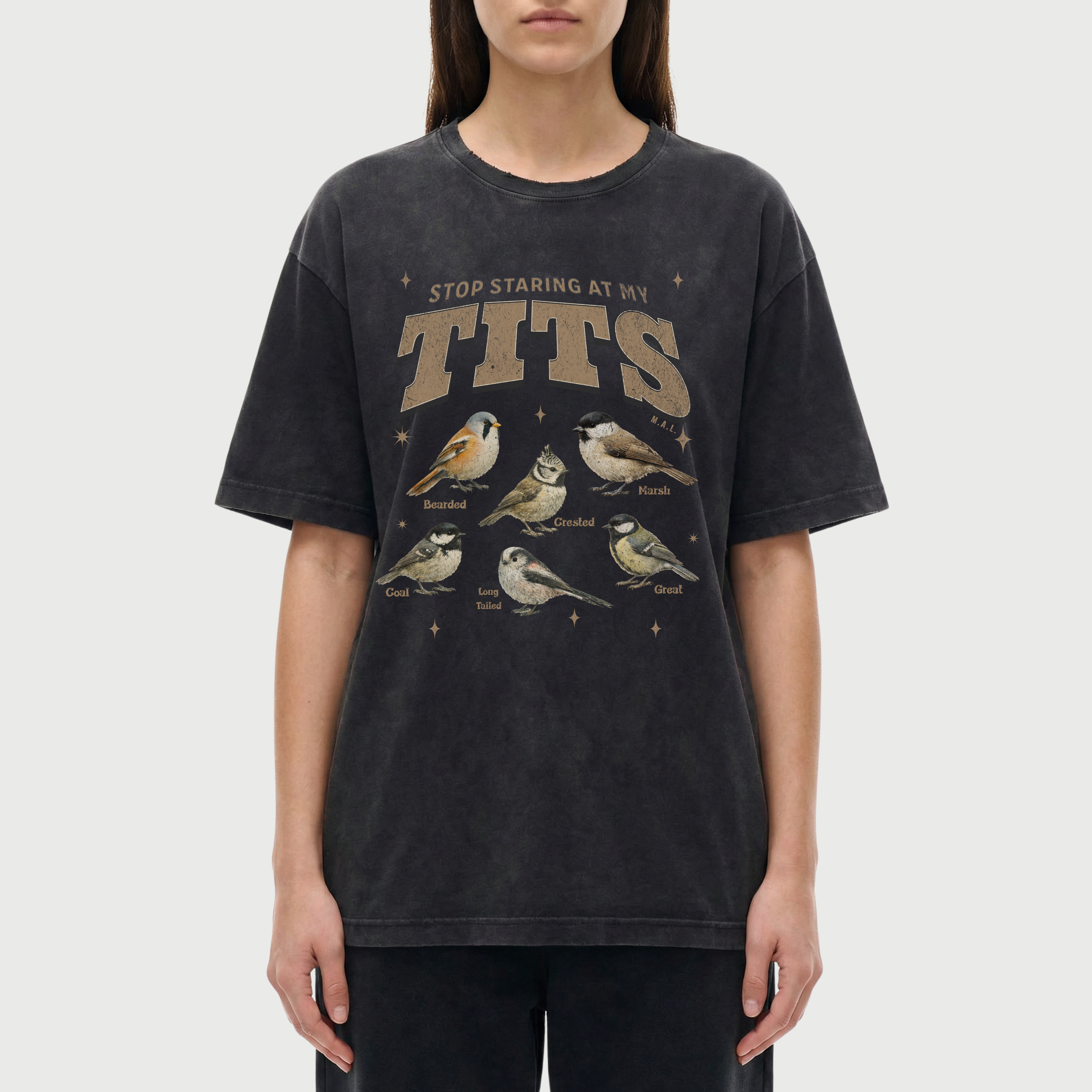 Stop Staring At My Tits Vintage Washed T-Shirt
