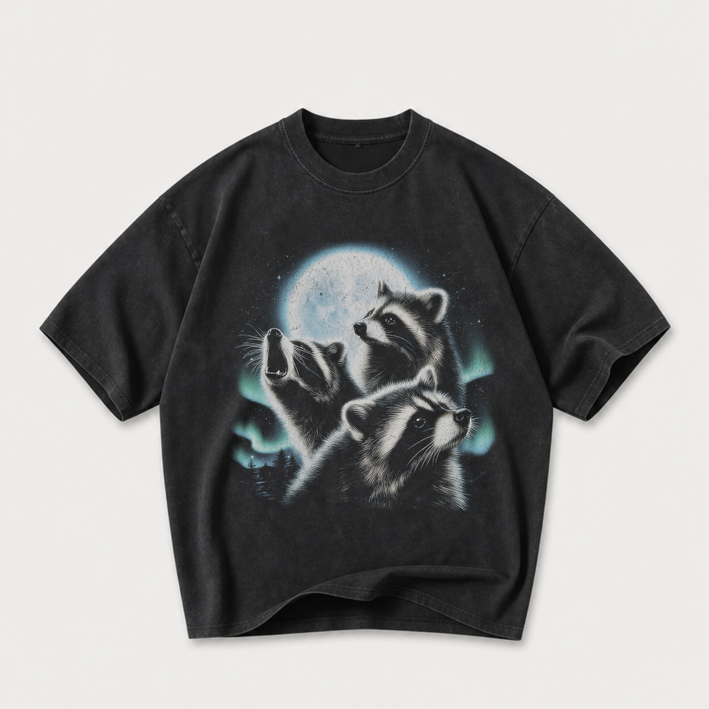 After Dark Watch Raccoon Vintage Washed T-Shirt