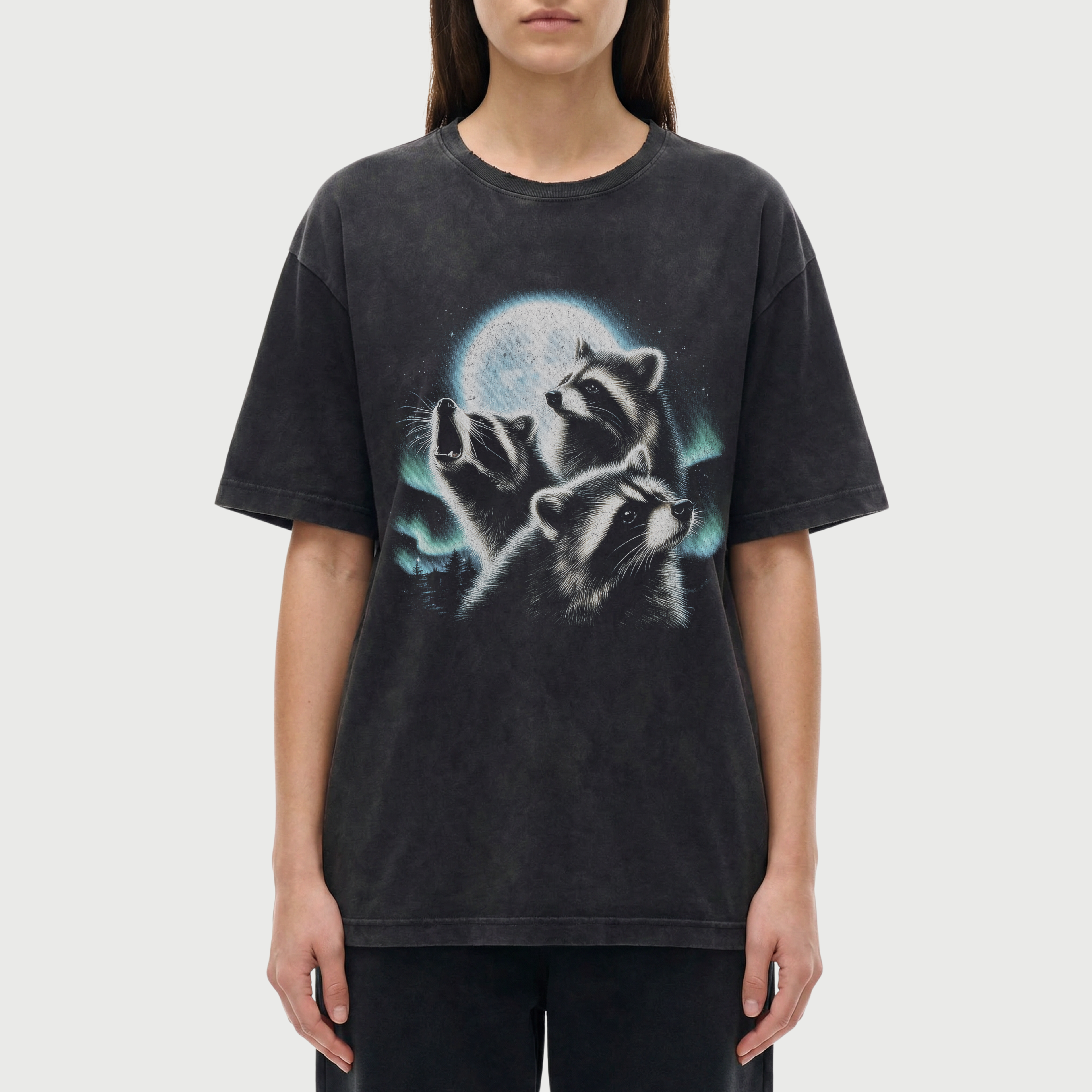 After Dark Watch Raccoon Vintage Washed T-Shirt