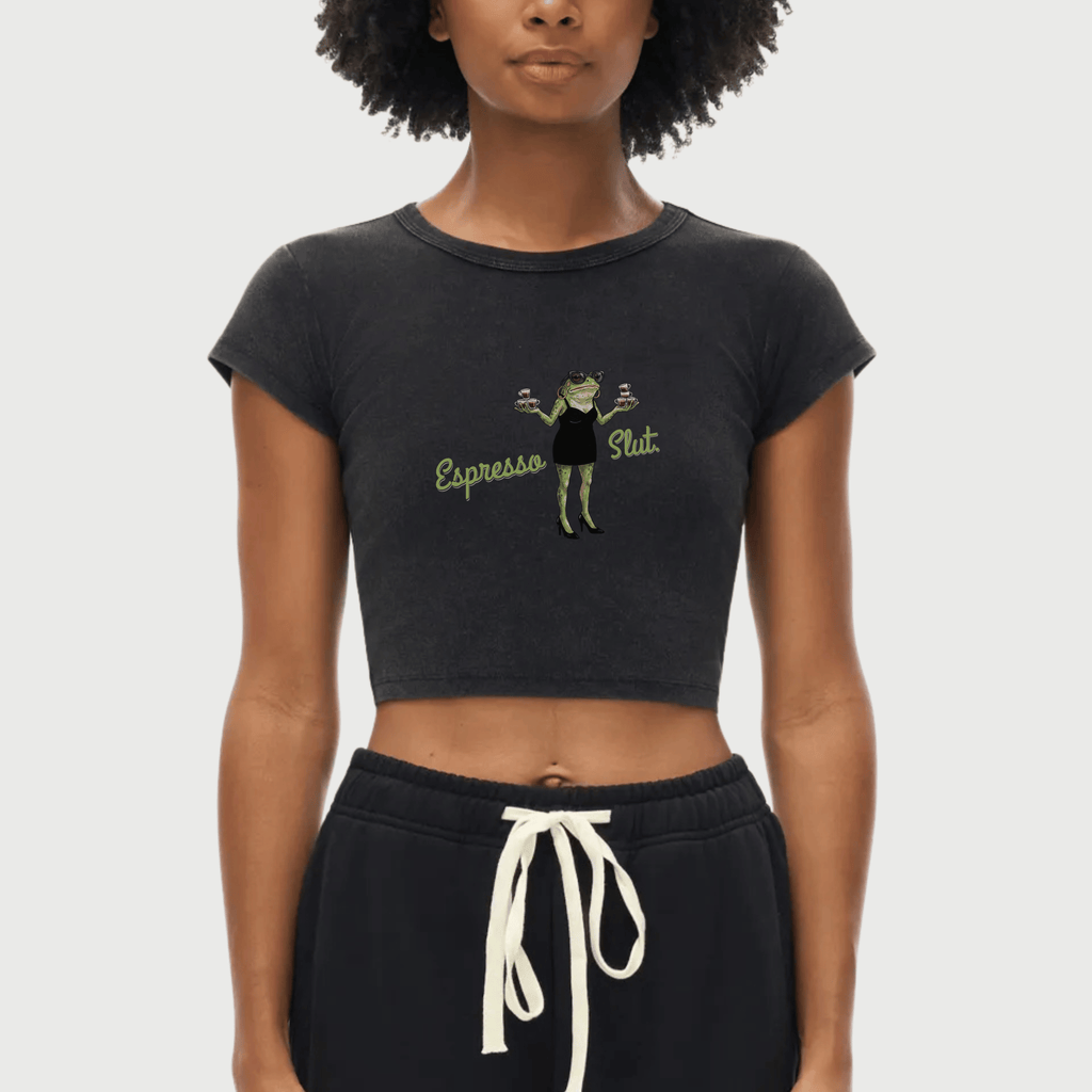 Espresso Slut Washed Crop Top