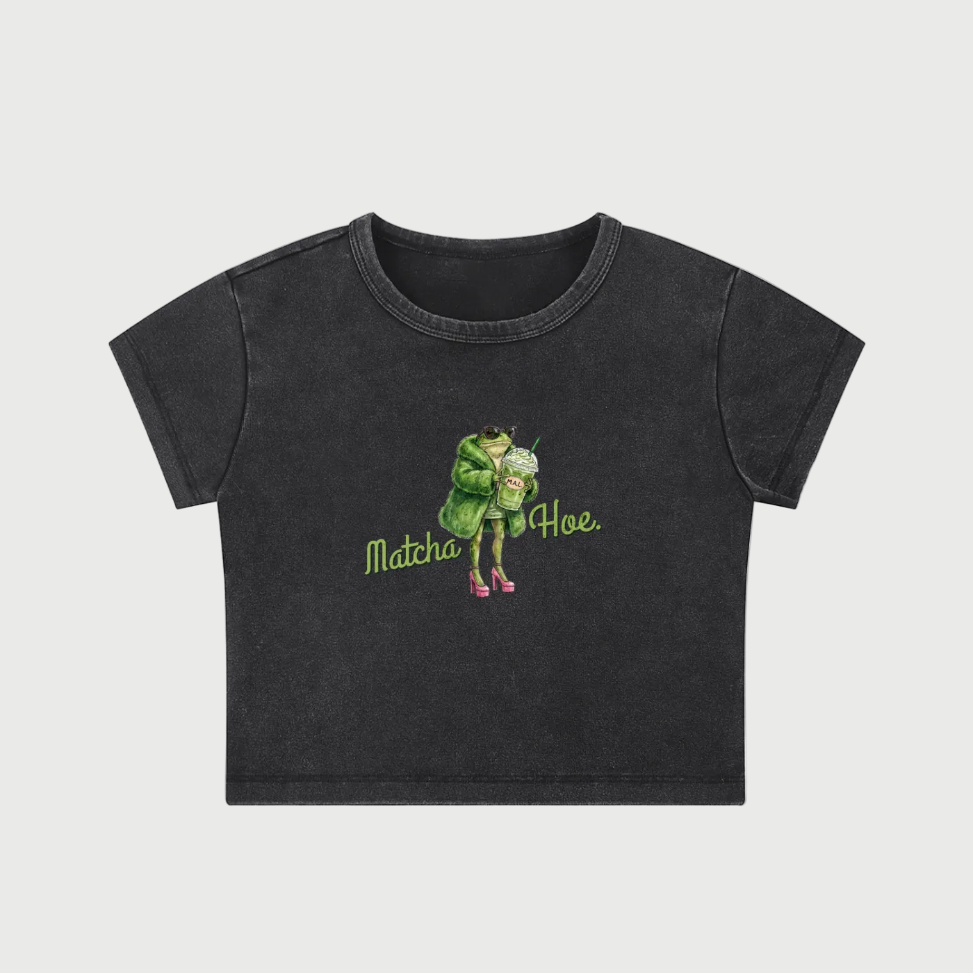 Matcha Hoe Vintage Washed Crop Top