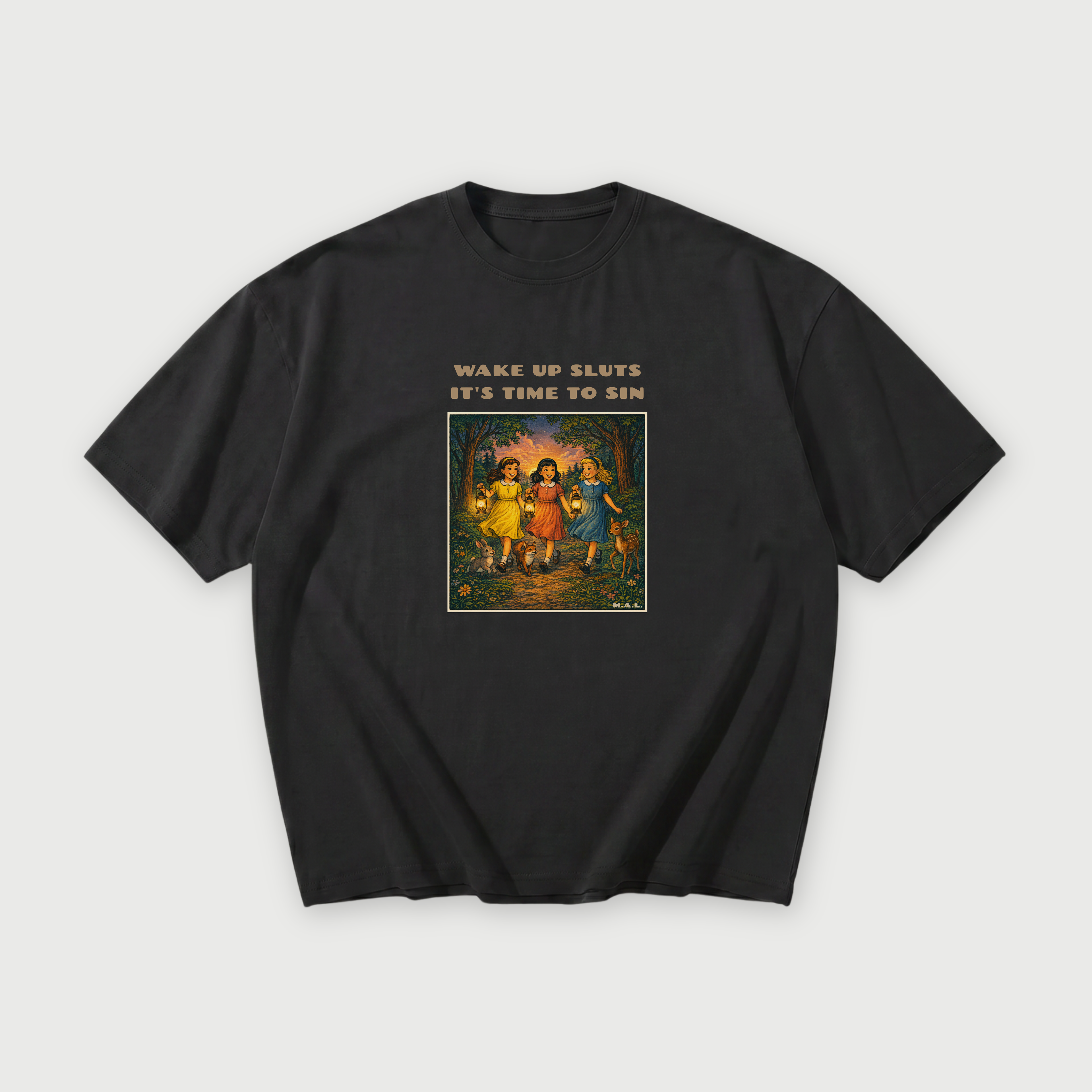Wake up sluts it's time to sin Oversized T-Shirt