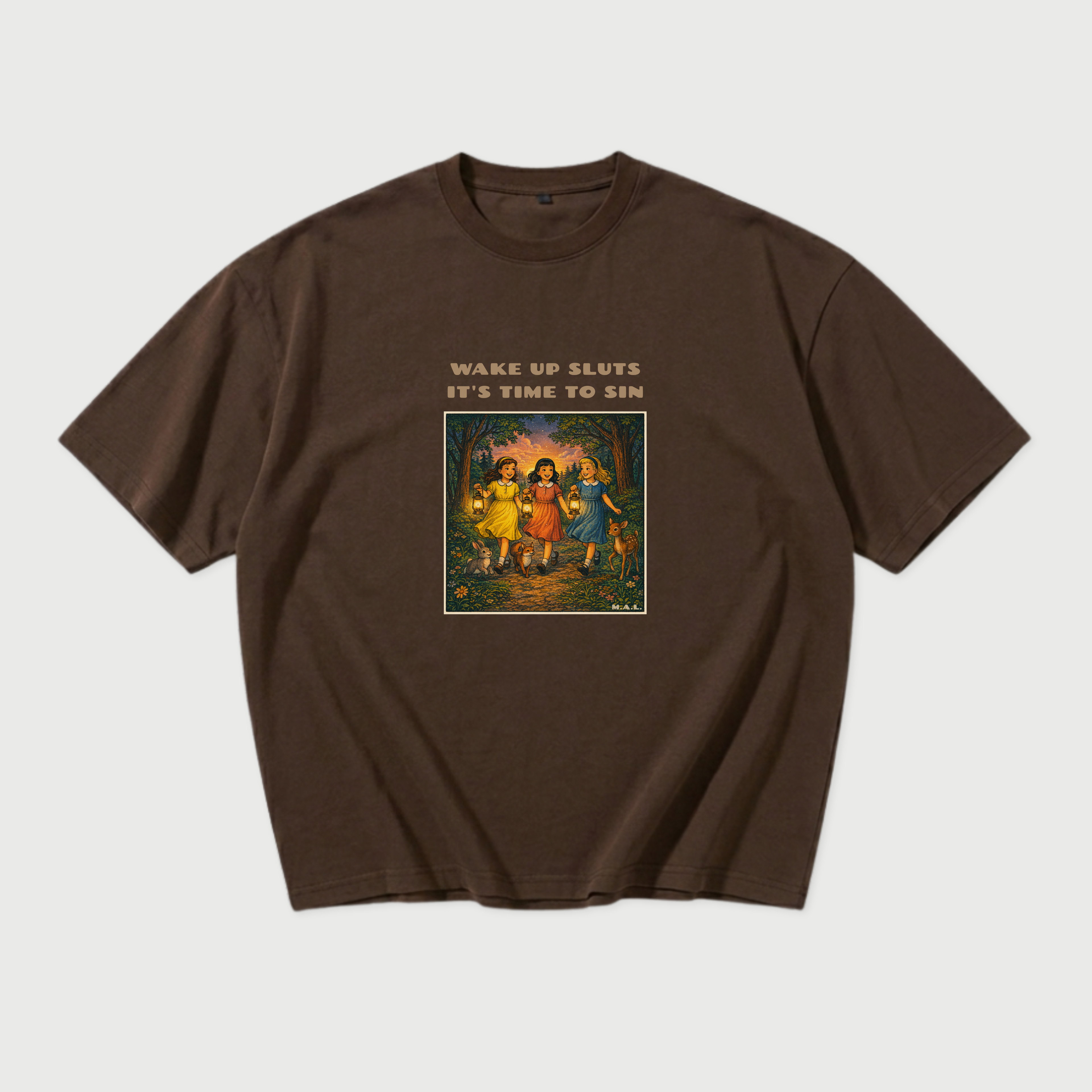 Wake up sluts it's time to sin Oversized T-Shirt