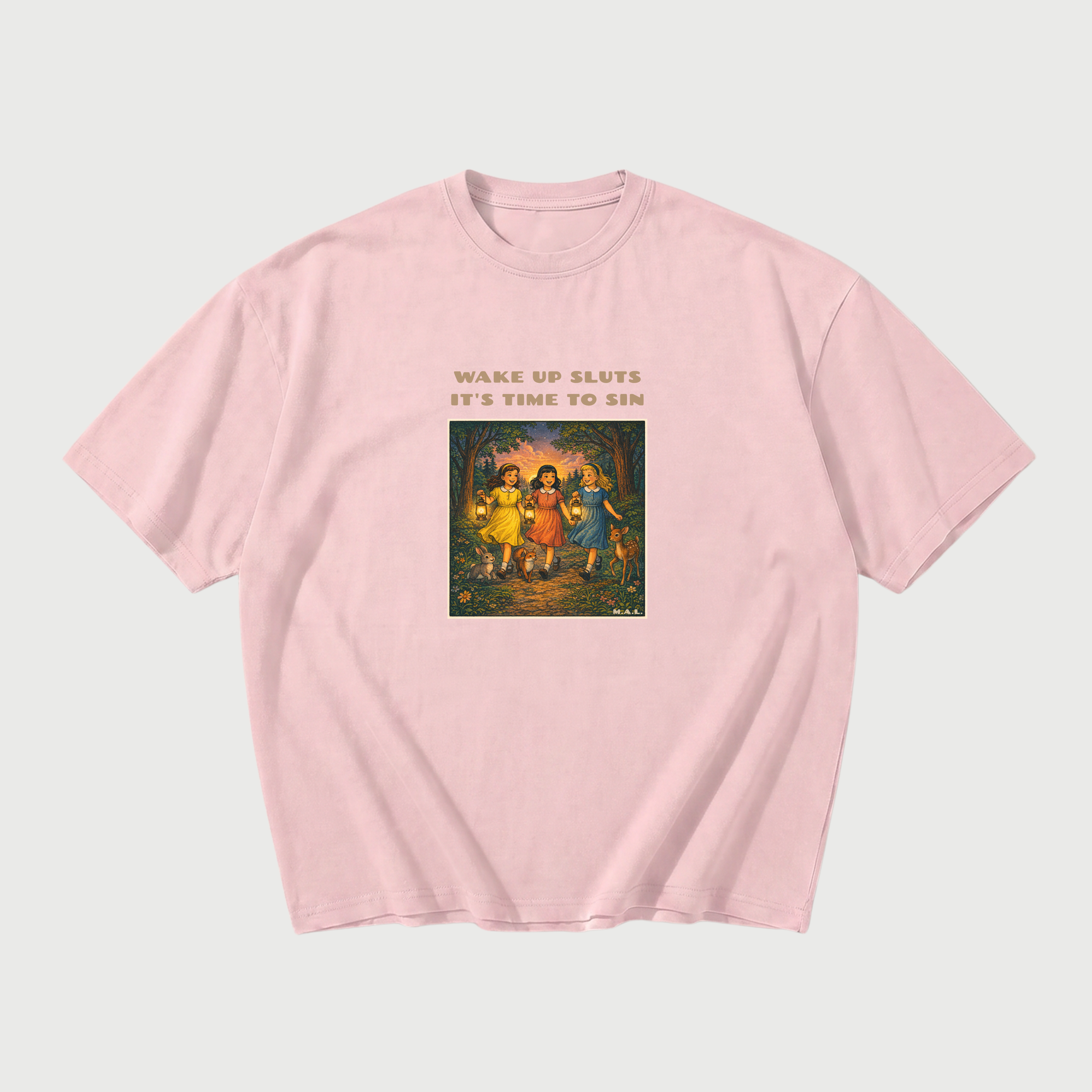 Wake up sluts it's time to sin Oversized T-Shirt