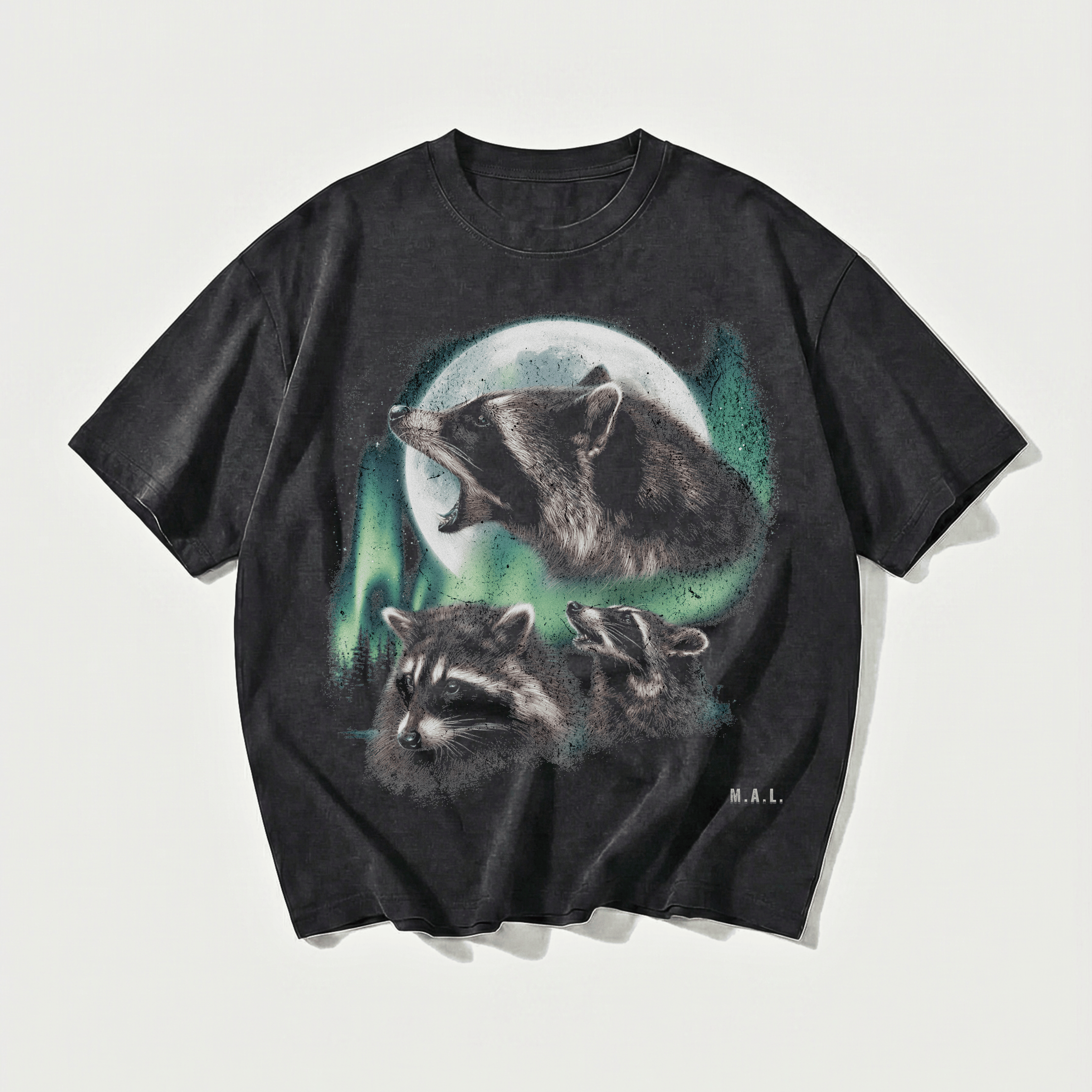 After Dark Watch Raccoon Vintage Washed T-Shirt