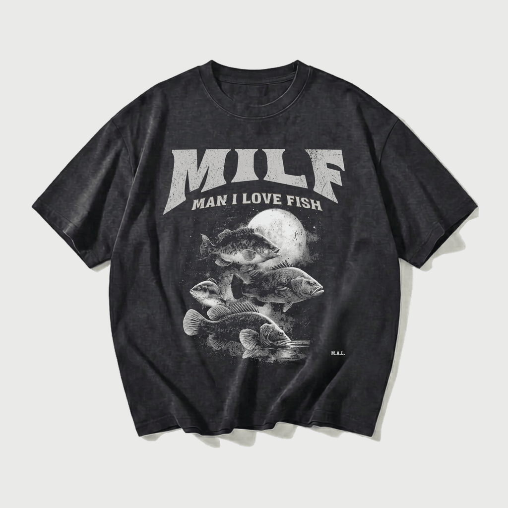 MILF- Man I  Love Fish Vintage Washed T-Shirt